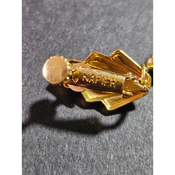 **Final Sale** Vintage Napier gold tone screw back clip on earrings - Picture 9 of 10